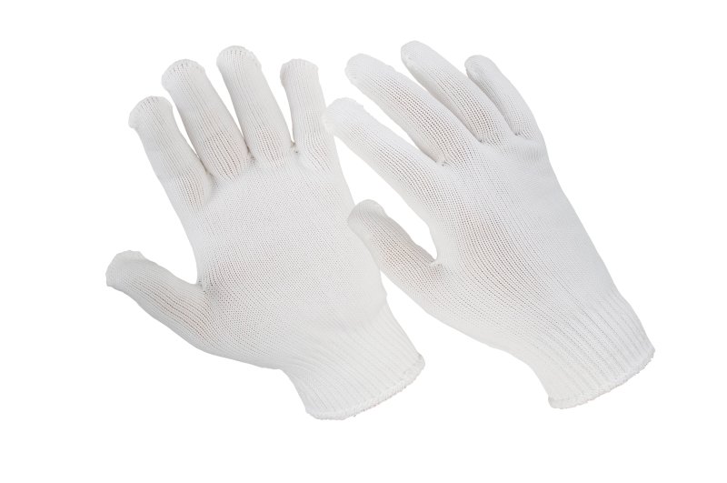 Rękawiczki dziane nylonowe białe (25cm)